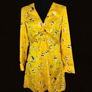 Zara | Floral Mini Dress | Yellow | M